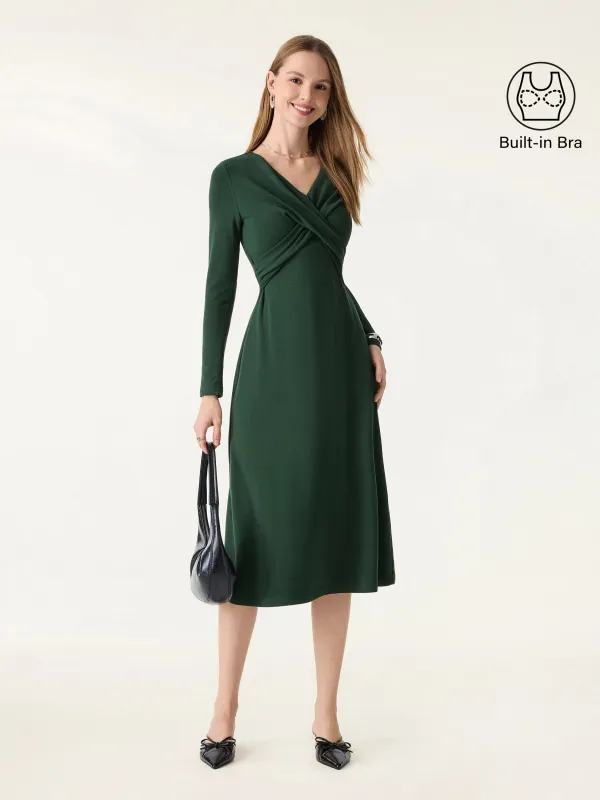 ProWarm V-Neck Surplice Midi Brami Dress sold by OGLmove