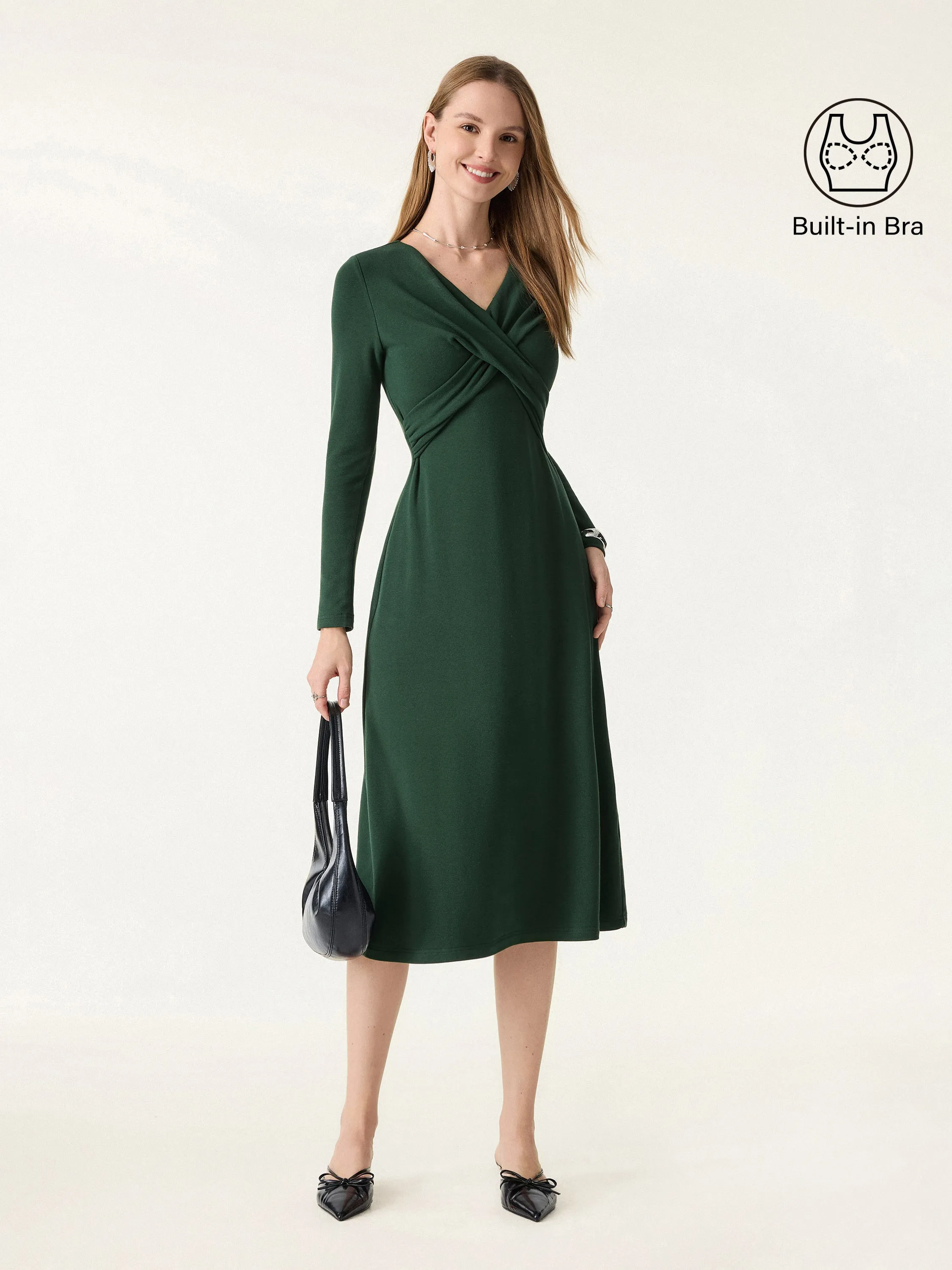 ProWarm V-Neck Surplice Midi Brami Dress sold by OGLmove