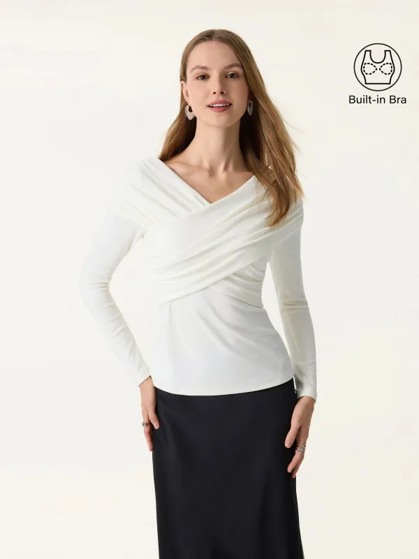 Ruched V-Neck Surplice Brami sold by OGLmove