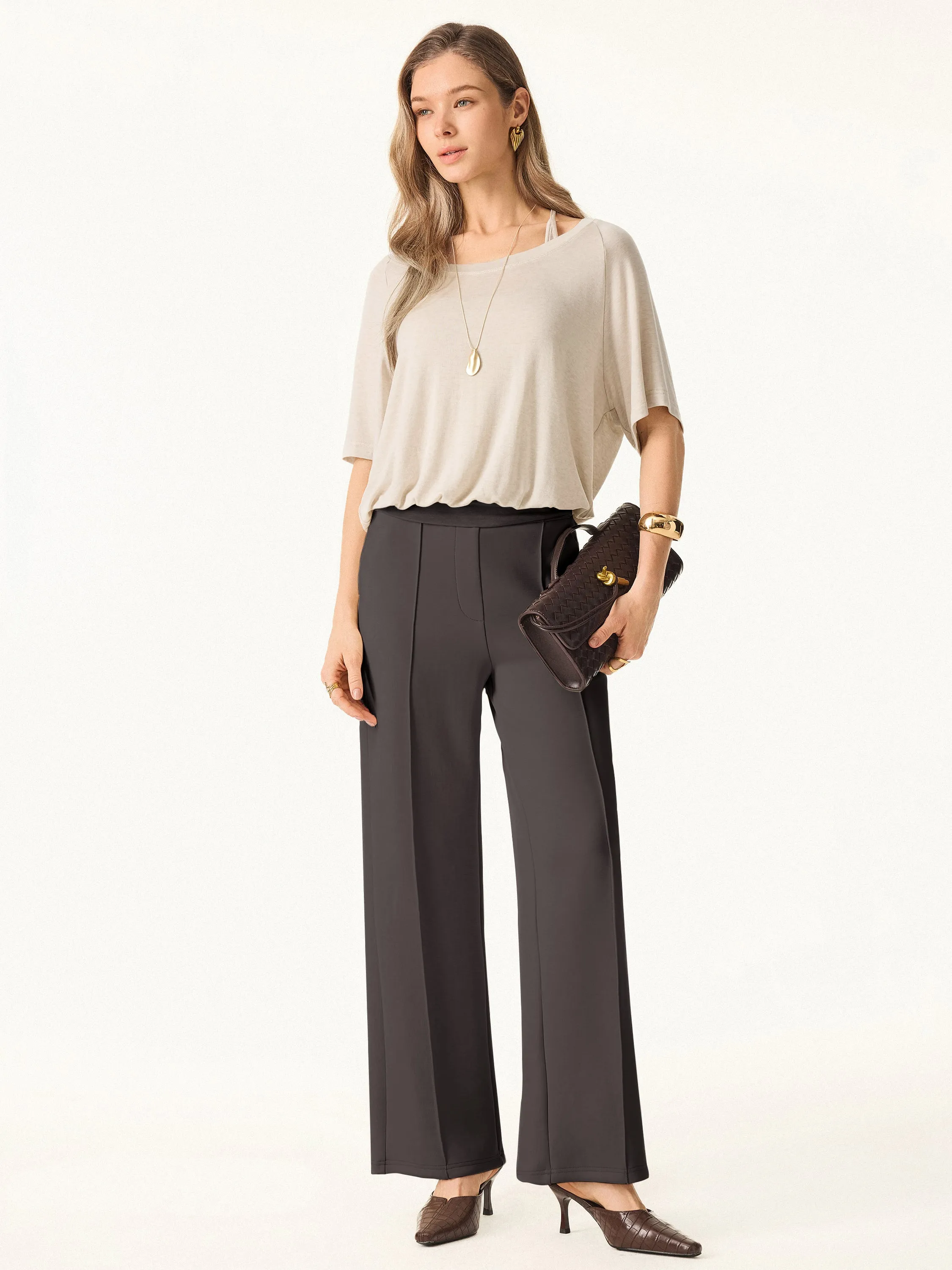 Mid Rise Straight Leg Pants with Pockets sold by OGLmove product image thumbnail 3