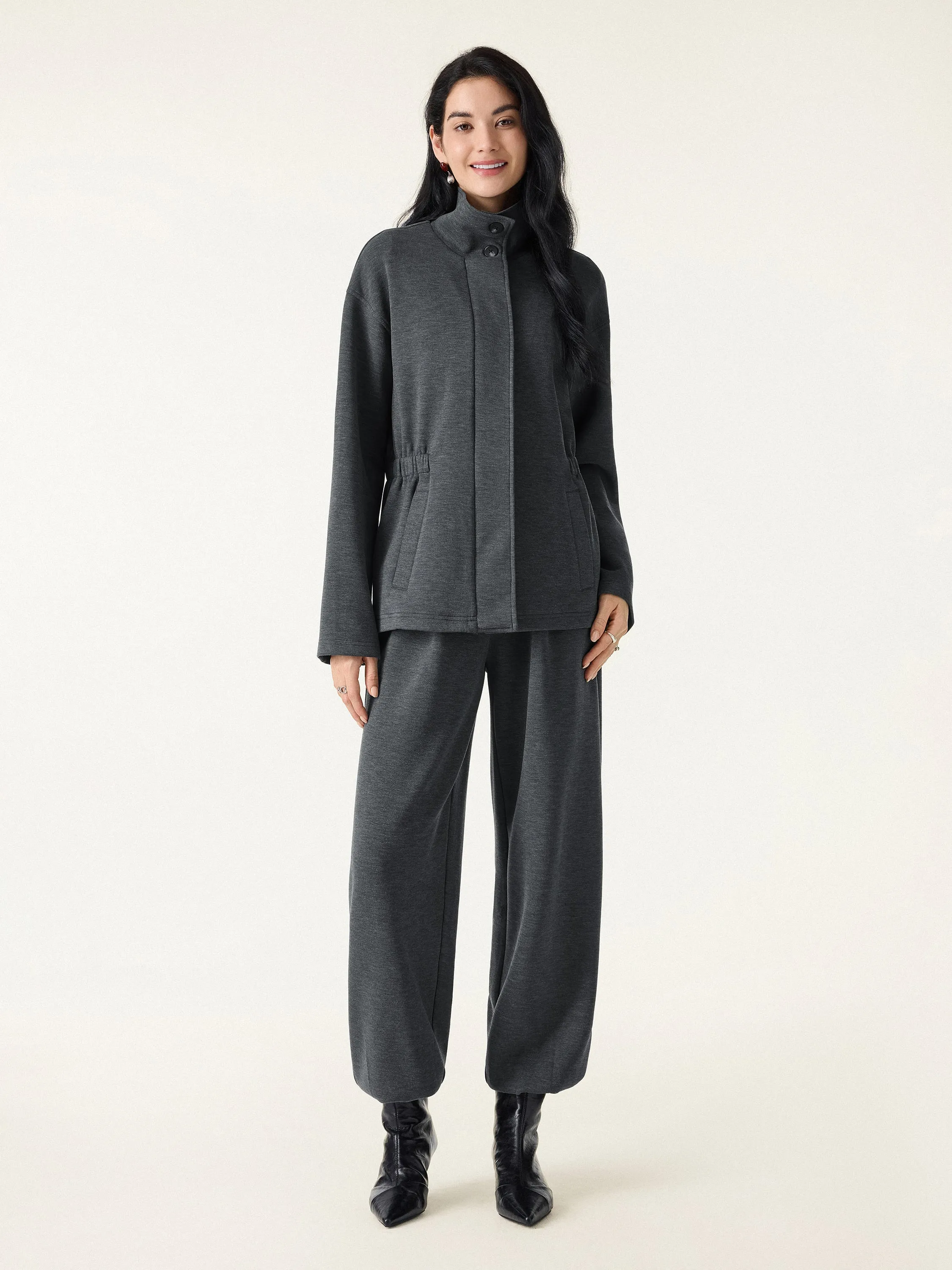 2Pcs Set Windproof Stand Collard Jackets & Tapered Pants with Pockets sold by OGLmove product image thumbnail 4