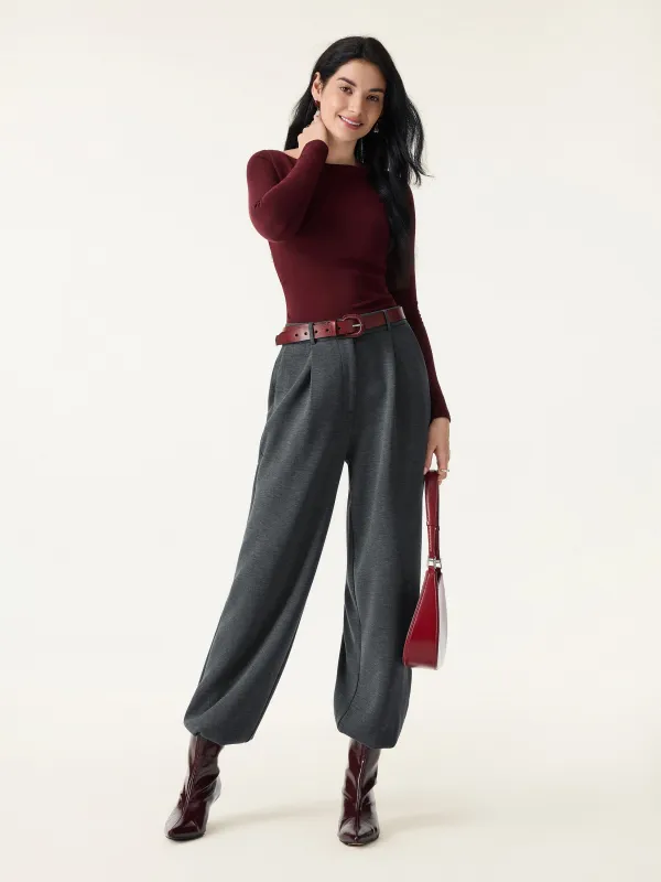 Cozy Warm High Rise Tapered Utility Pants with Pockets sold by OGLmove