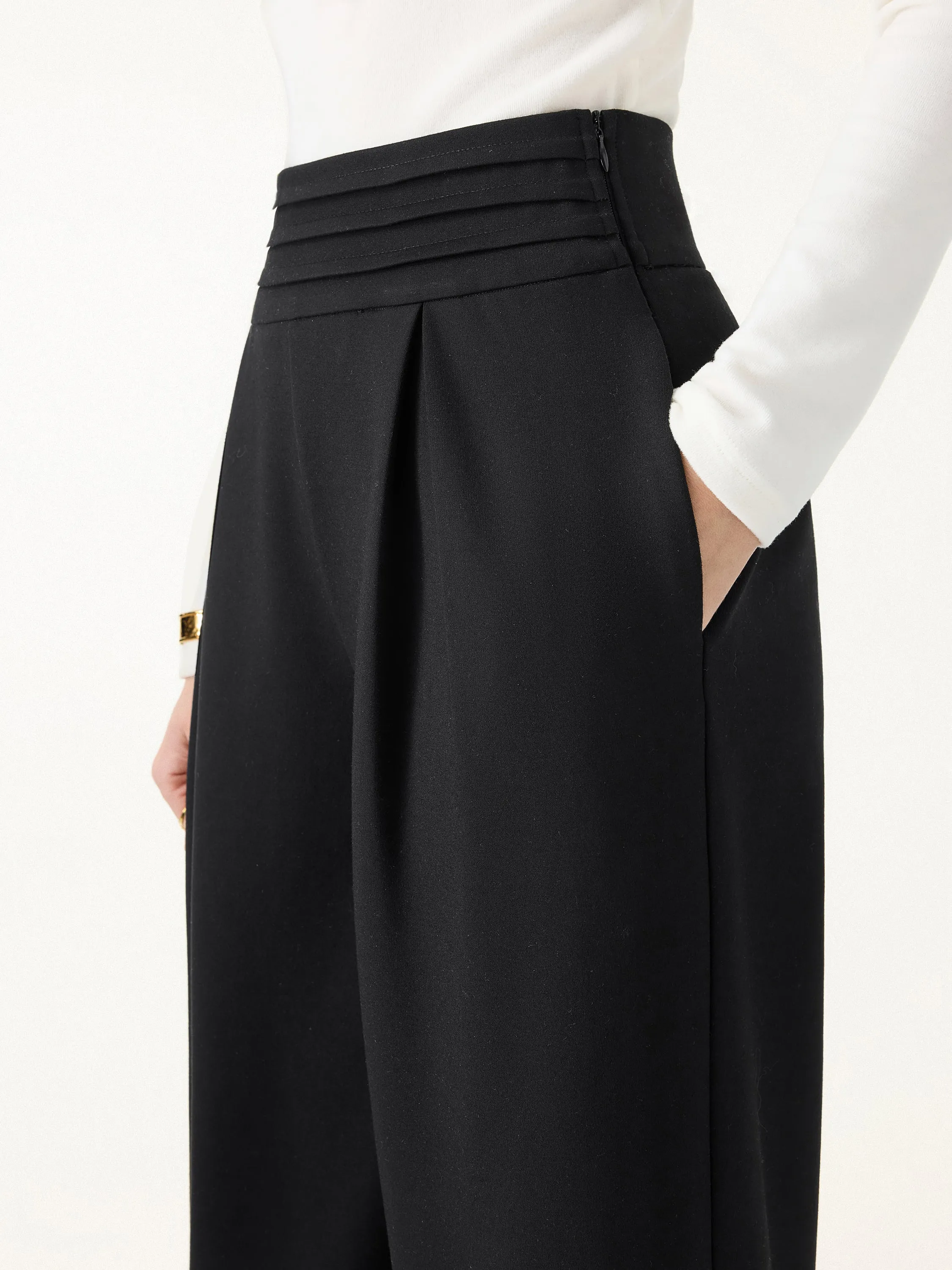 Chic High Rise Wide Leg Trousers with Pockets sold by OGLmove product image thumbnail 3