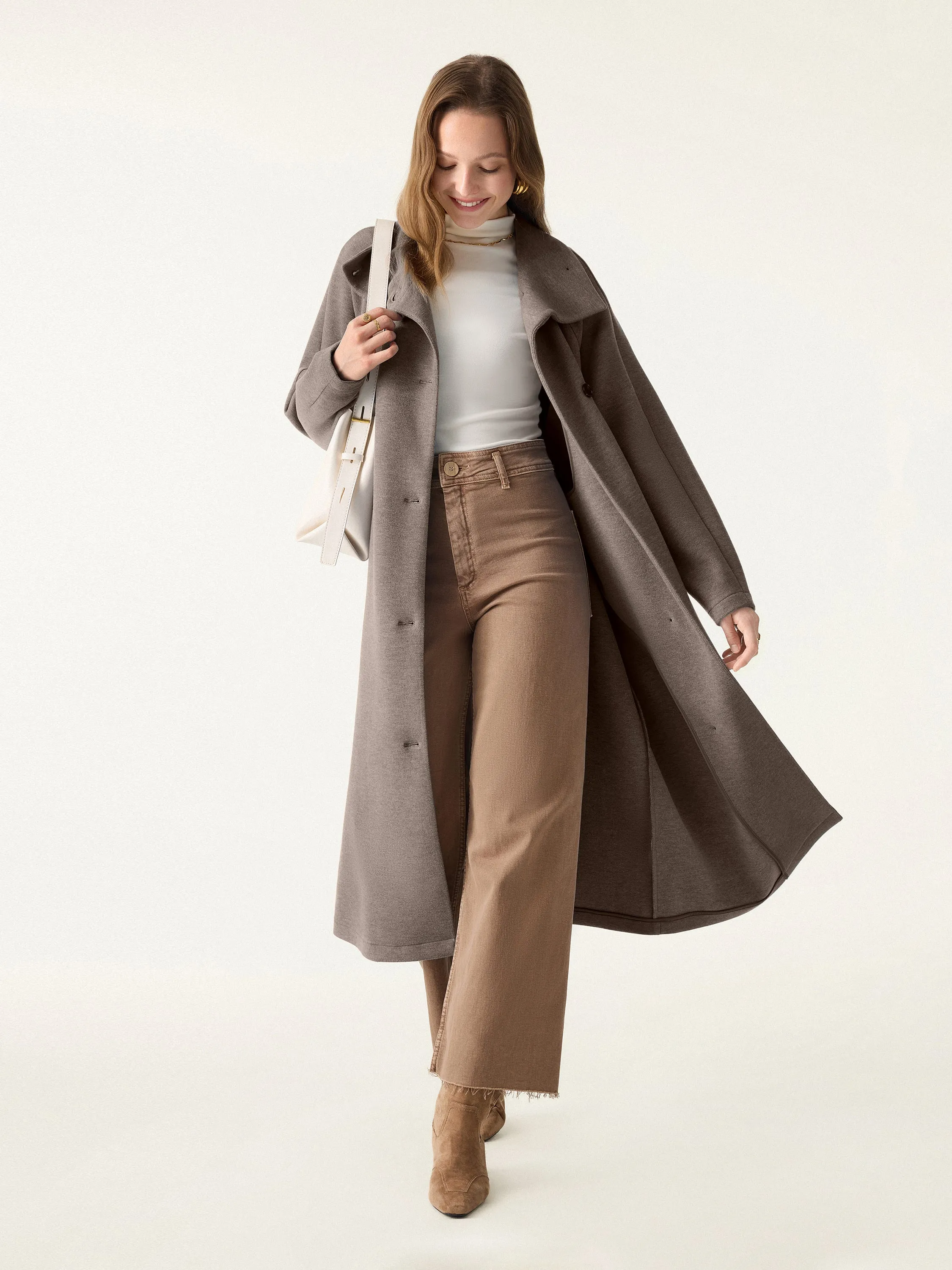 FuzzLuxe Belted Tunnel Neck Button Front Coat sold by OGLmove product image thumbnail 4
