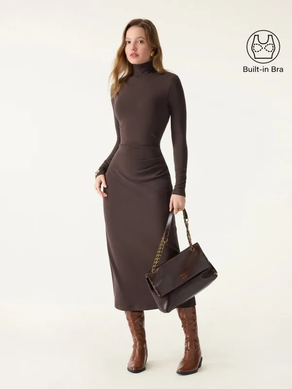 ProWarm Turtleneck Tucked Midi Brami Dress sold by OGLmove