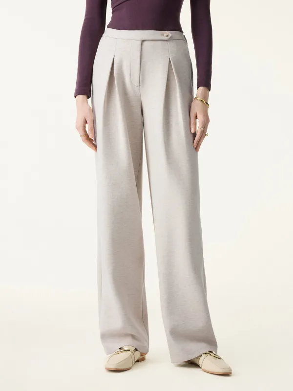 Cozy Mid Rise Wide Leg Fly-Front Trousers with Pockets sold by OGLmove