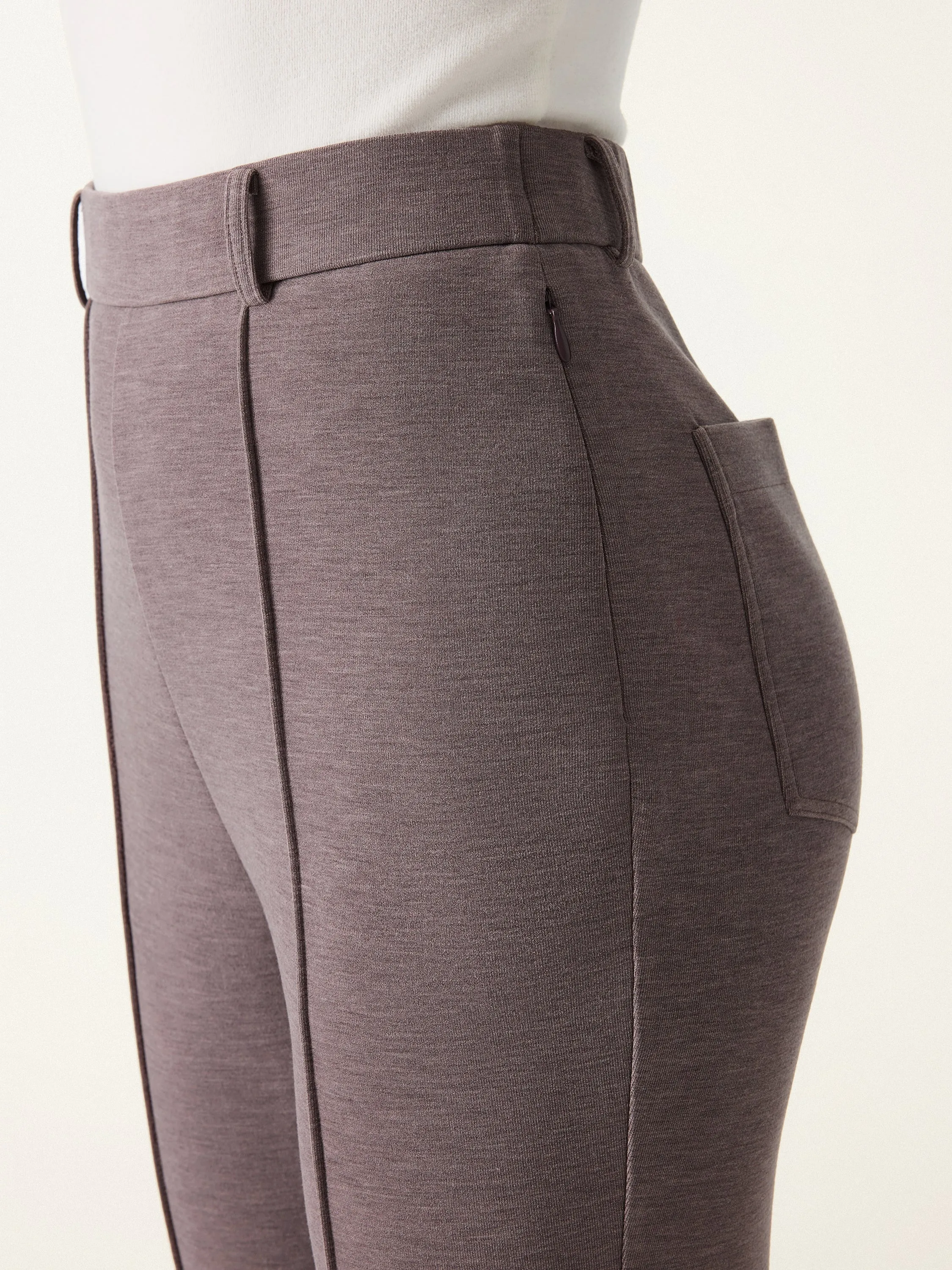 Double-Faced Cozy High Rise Pintuck Pull-on Pants with Pockets sold by OGLmove product image thumbnail 2