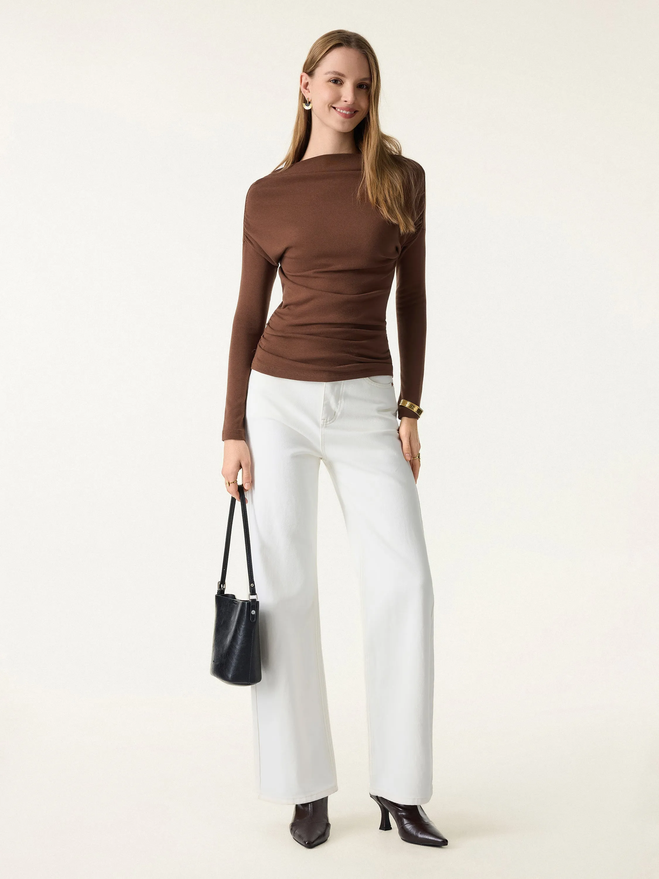 ProWarm Drop Shoulder Ruched Top sold by OGLmove product image thumbnail 4