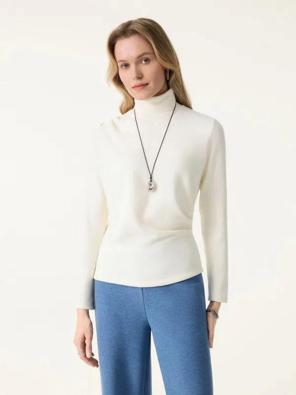 MaxWarm Mockneck Tucked Waist Long Sleeve Top sold by OGLmove