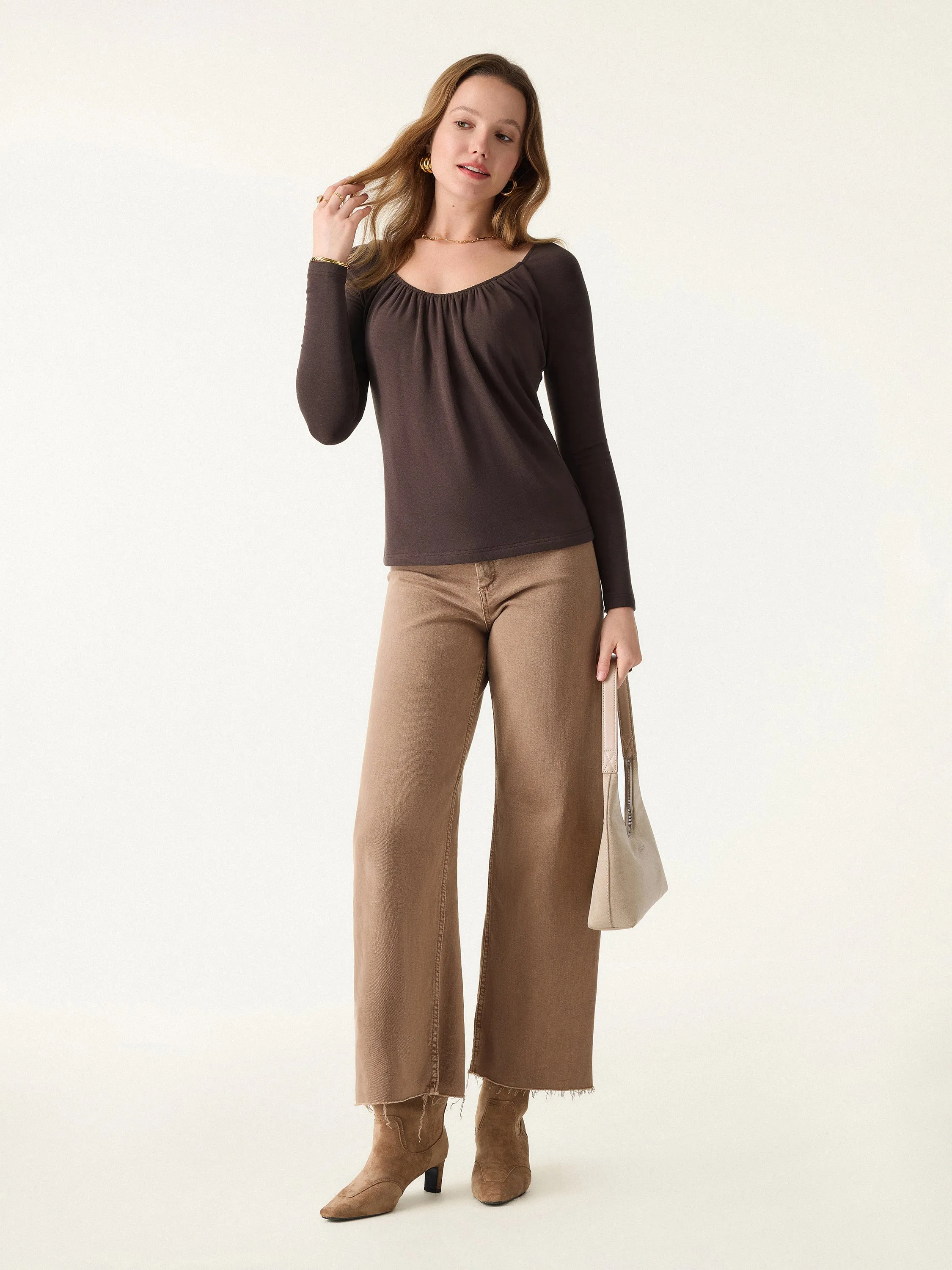 ProWarm Ruched Scoop Neck Long Sleeve Brami sold by OGLmove product image thumbnail 3