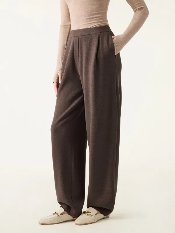Cozy Warm Mid Rise Barrel Leg Pull-on Pants with Pockets sold by OGLmove