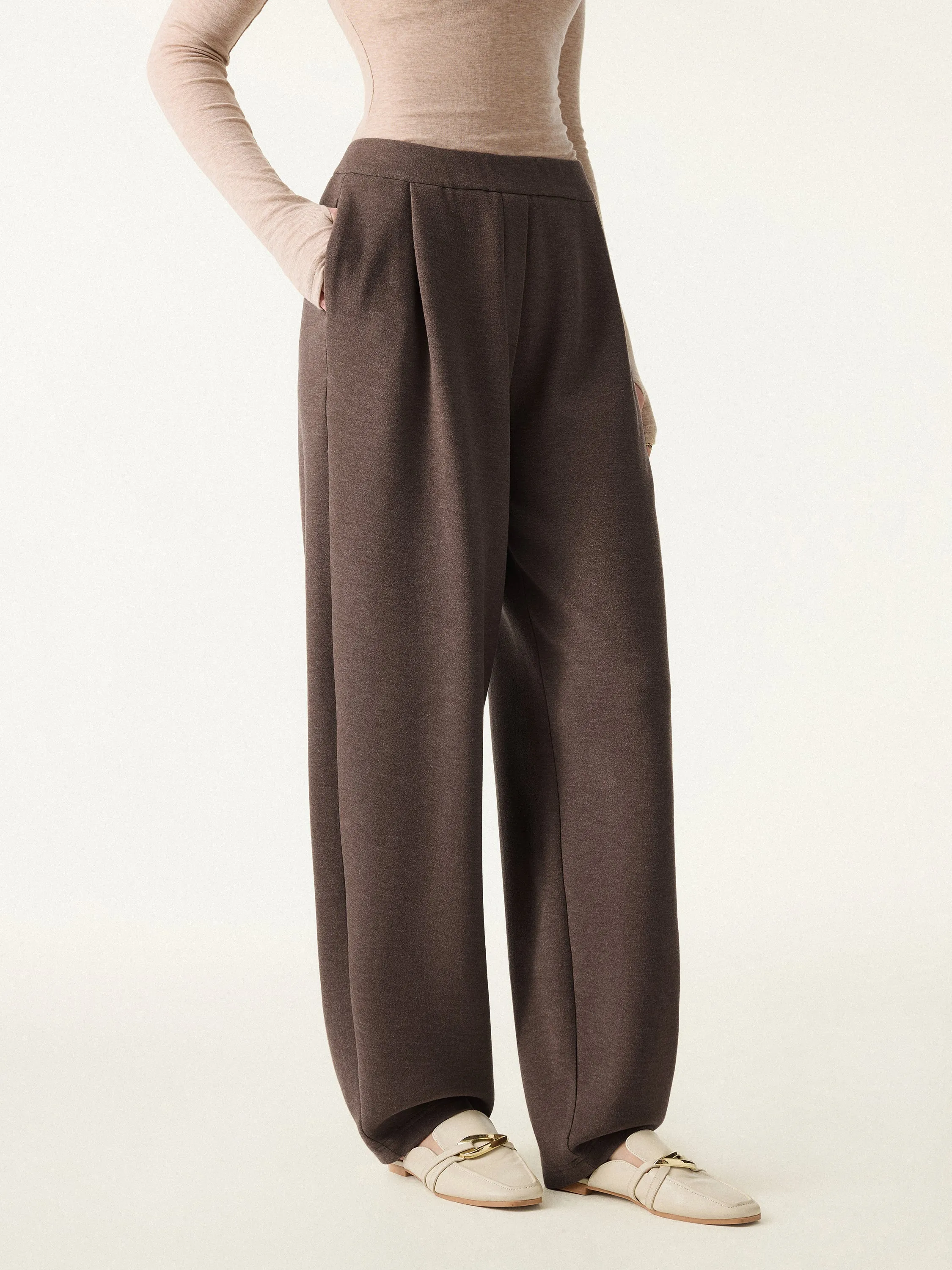 Cozy Warm Mid Rise Barrel Leg Pull-on Pants with Pockets sold by OGLmove product image thumbnail 3