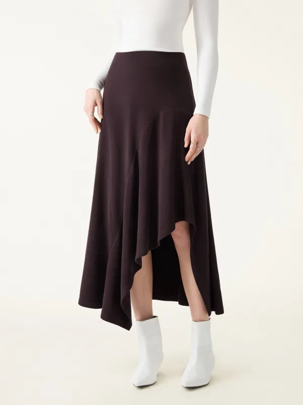 Flowy A-line Asymmetrical Midi Skirt sold by OGLmove