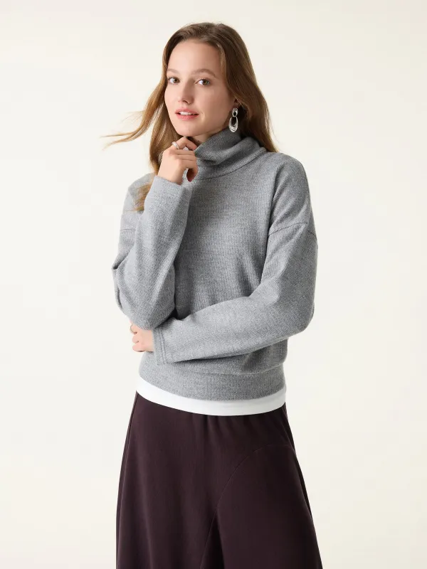 Turtleneck Relaxed Fit Long Sleeve Top sold by OGLmove