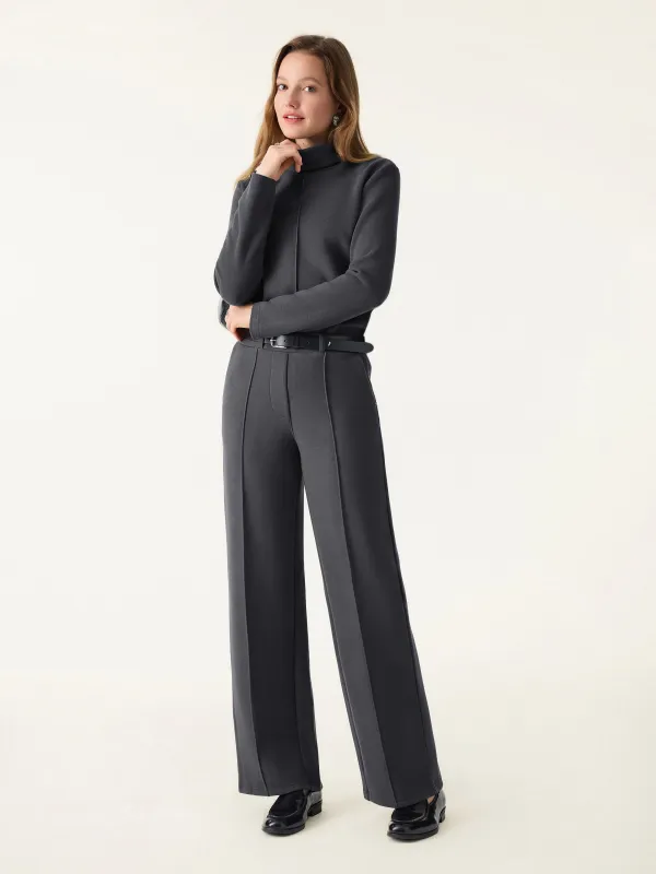 2Pcs Set FuzzLuxe Turtleneck Top & Regular High Waisted Straight Leg Pull On Pant sold by OGLmove