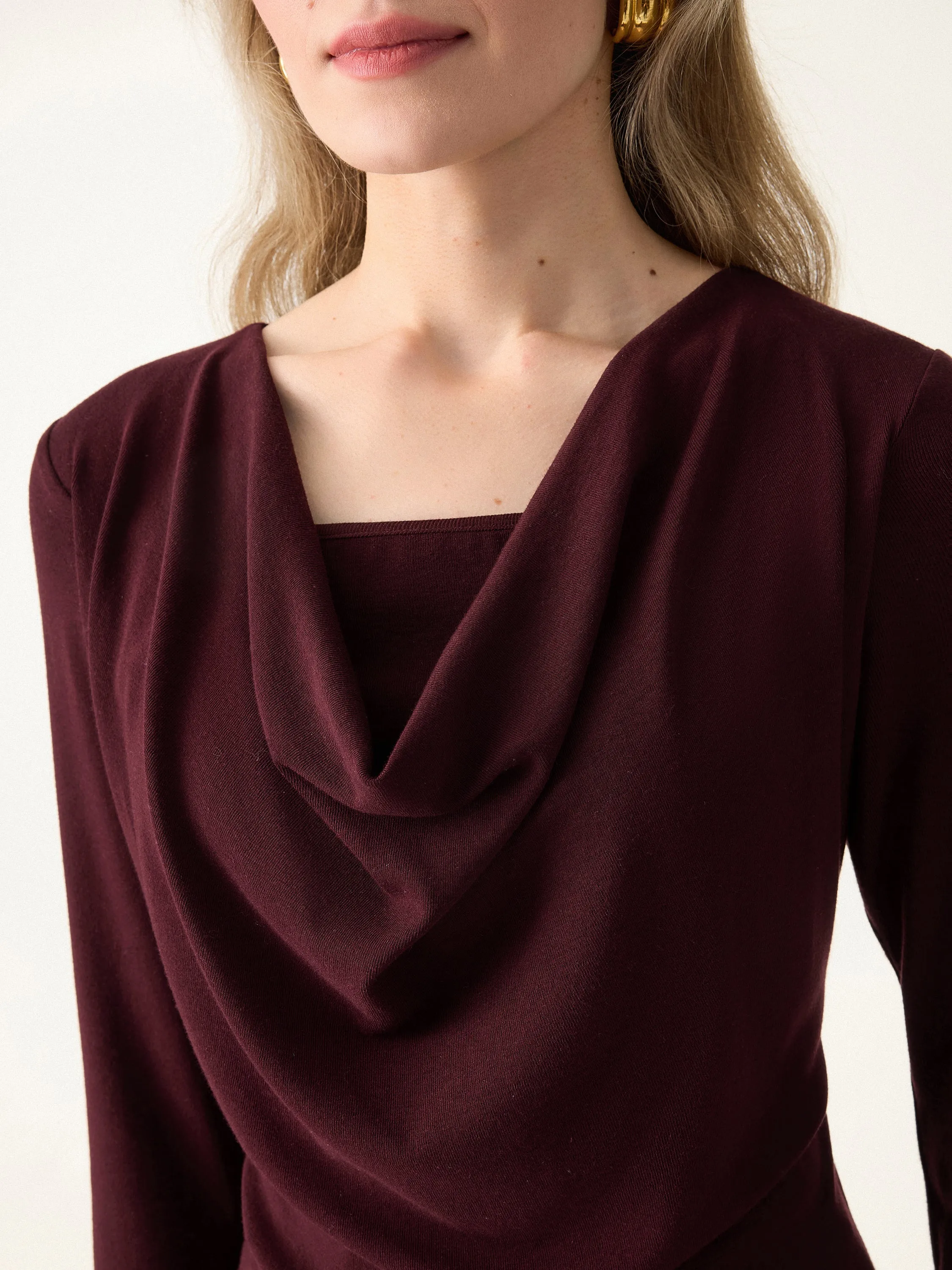Cowl Neck Built-in Coverage Long Sleeve Brami sold by OGLmove product image thumbnail 2