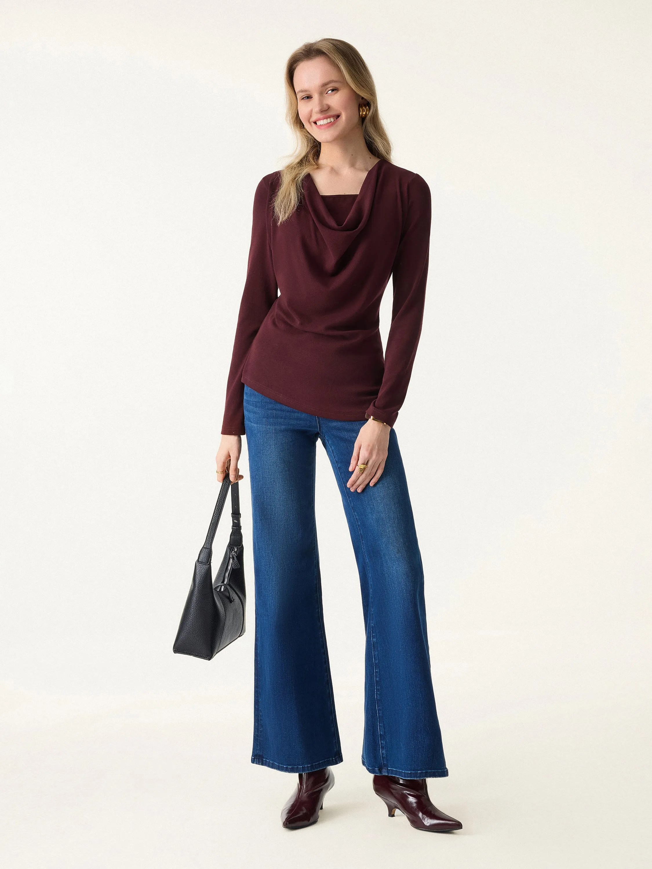 Cowl Neck Built-in Coverage Long Sleeve Brami sold by OGLmove product image thumbnail 3