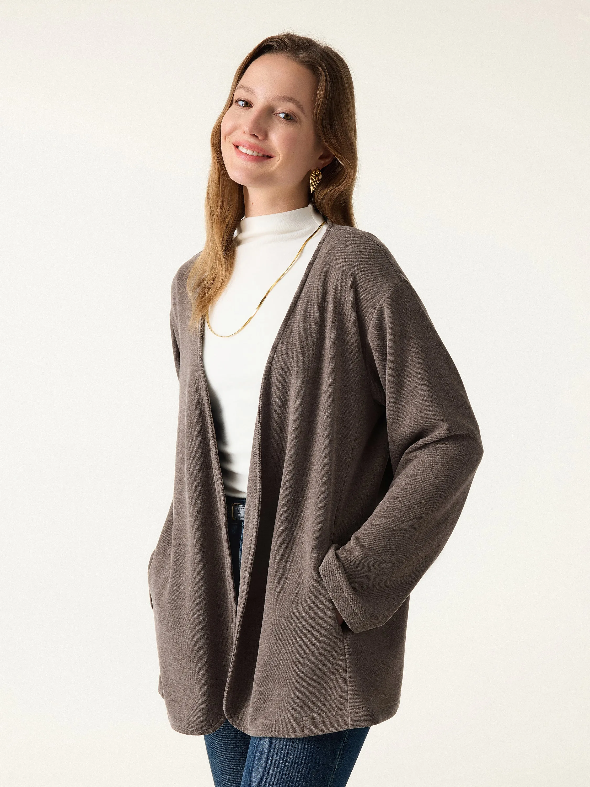 Brushed Cozy V-neck Single Button Cardigan sold by OGLmove product image thumbnail 4
