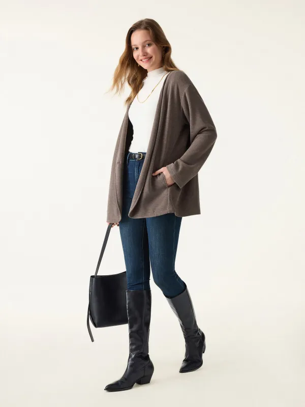 Brushed Cozy V-neck Single Button Cardigan sold by OGLmove