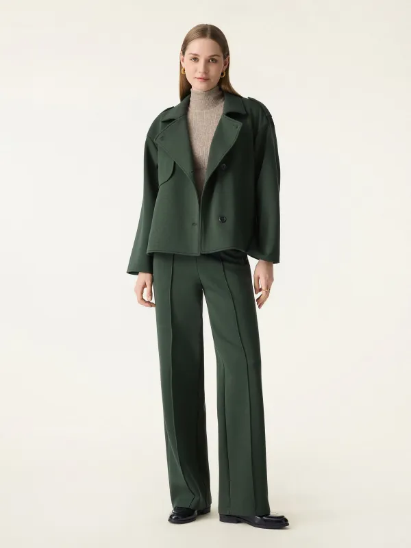 2Pcs Set Convertible Collar Buttoned Coat & Tummy-Control The Comfort Pant sold by OGLmove