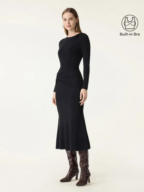 ProWarm Boatneck Gathered Waist Midi Brami Dress sold by OGLmove