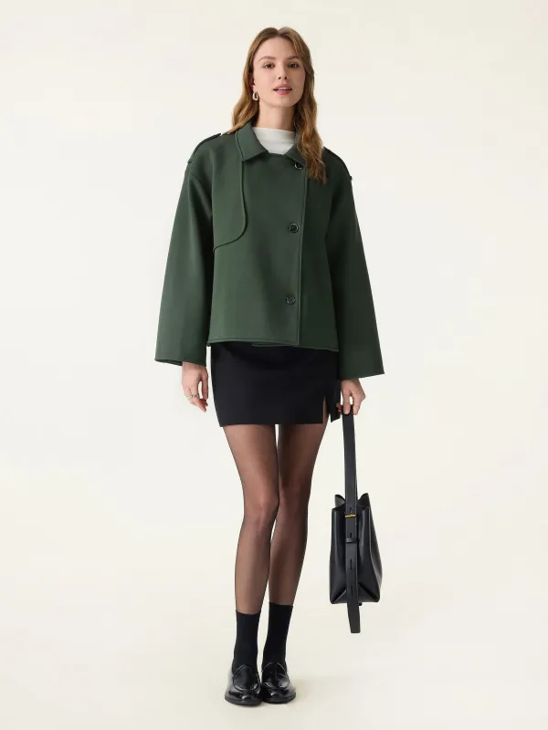 DoubleWarm Convertible Collar Buttoned Coat sold by OGLmove