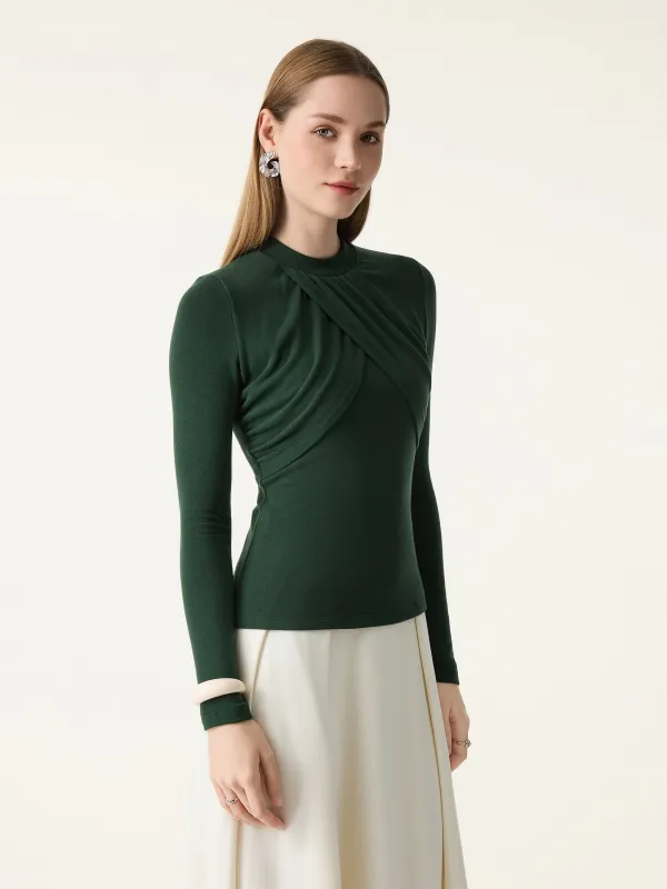 ProWarm Crewneck Ruched Long Sleeve Top sold by OGLmove