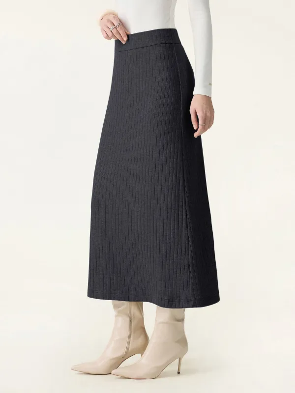 Wide Rib Soft Drape Midi Skirt sold by OGLmove