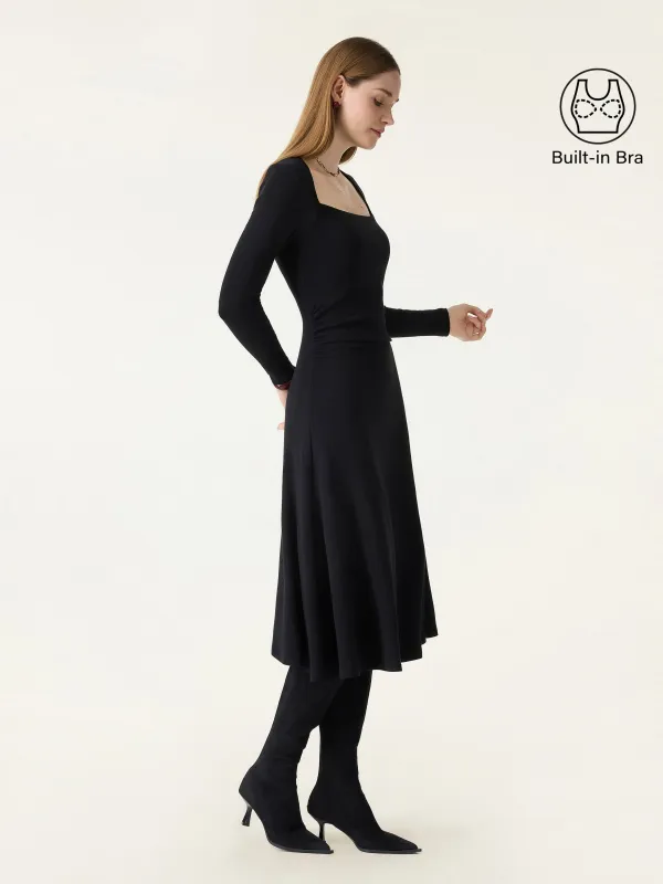 ProWarm Angular Square Neck Fit-and-Flare Midi Brami Dress sold by OGLmove