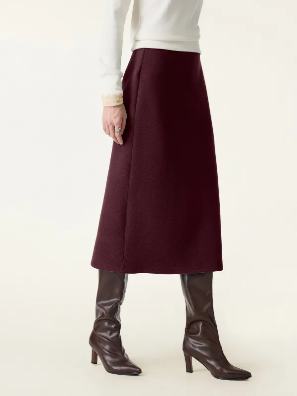 Slimming A-line Pull-on Midi Skirt sold by OGLmove