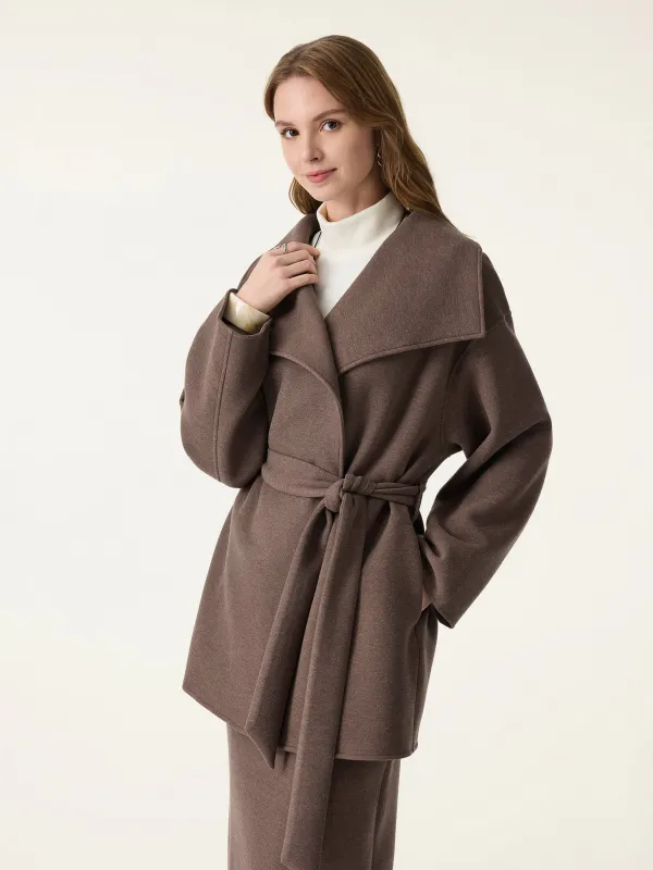 Belted Wrap Coat with Convertible Collar sold by OGLmove