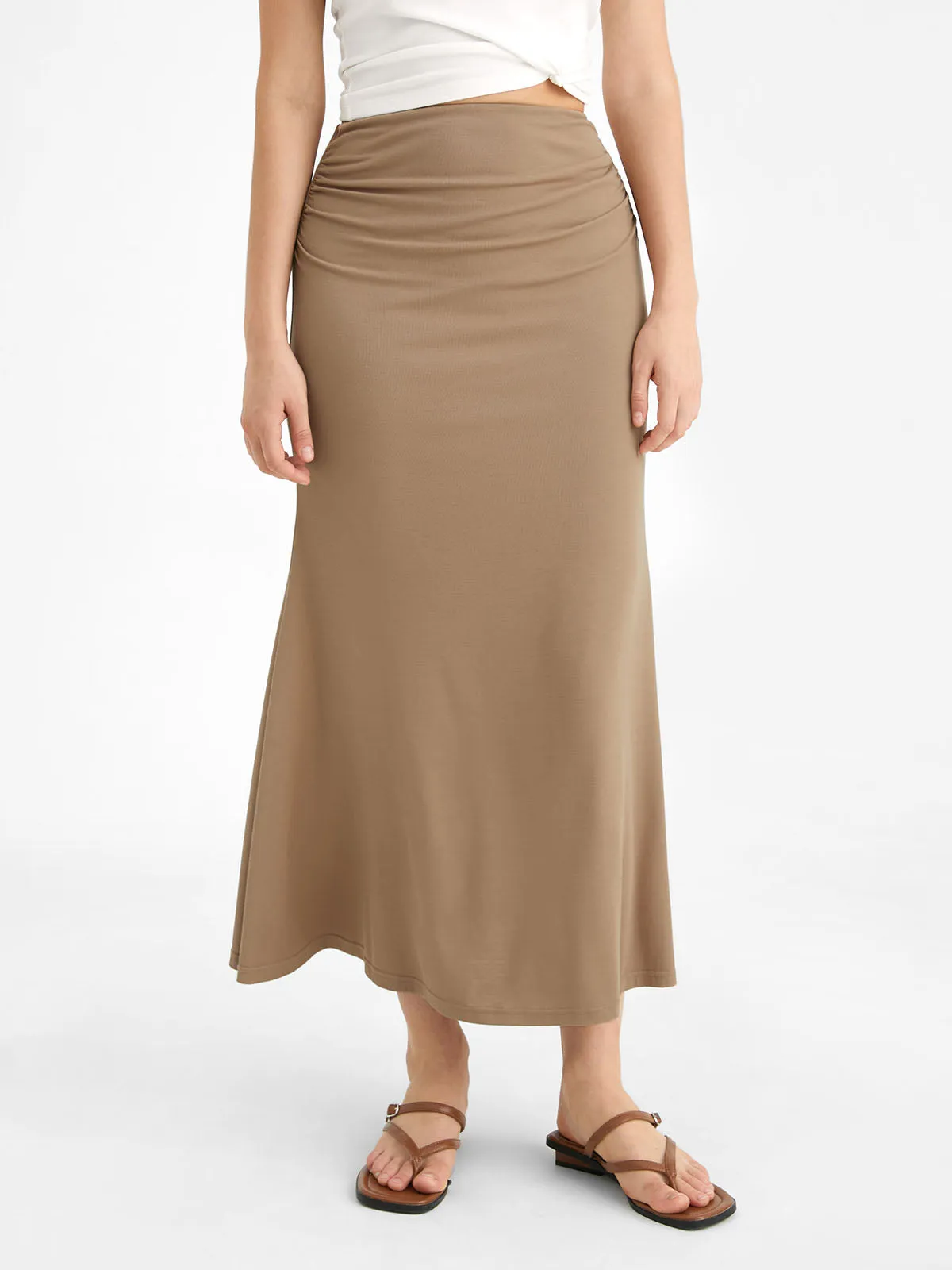 Ruched Side Mermaid Maxi Skirt sold by ogl move product image thumbnail 5