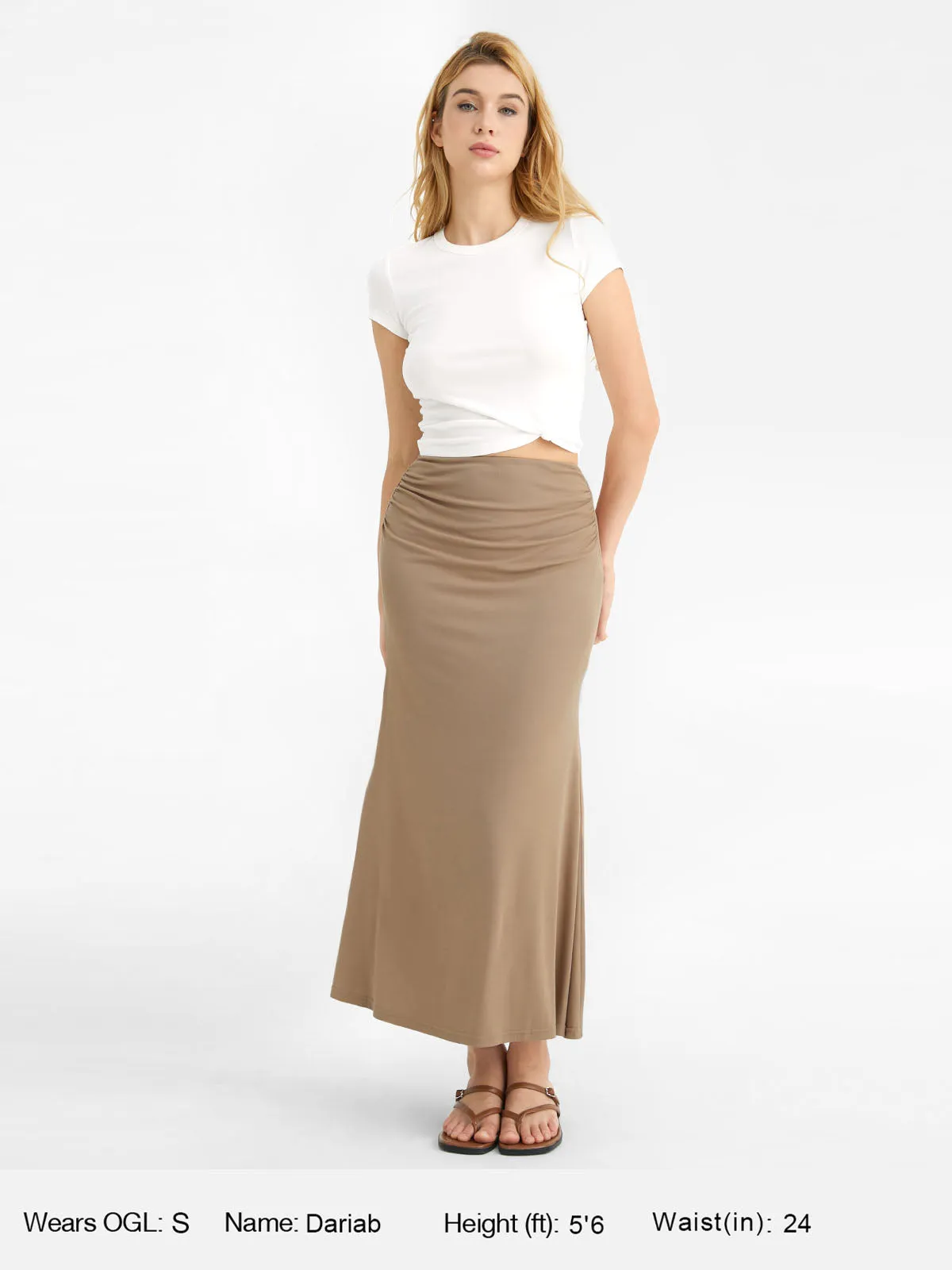 Ruched Side Mermaid Maxi Skirt sold by ogl move product image thumbnail 4