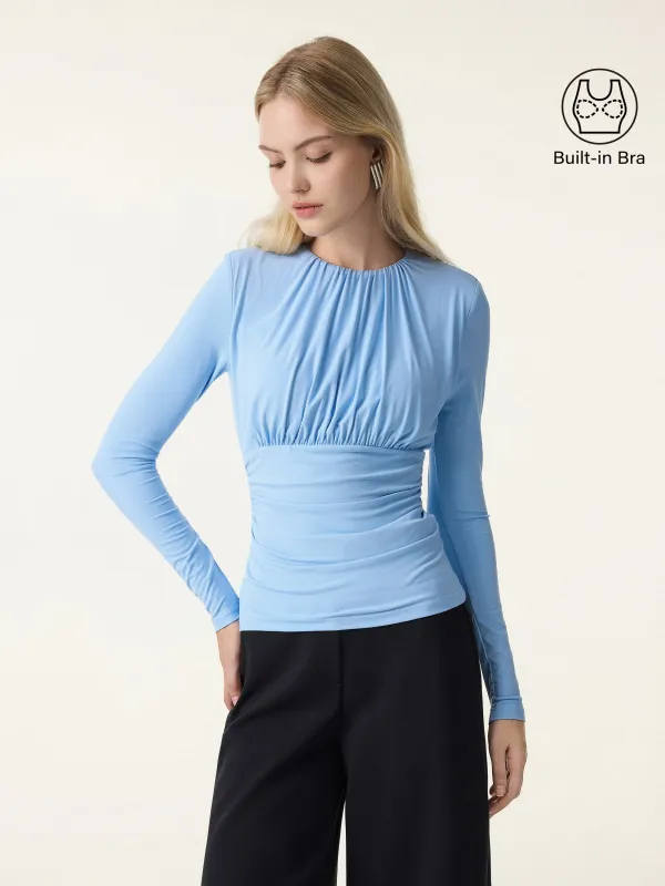 SkinKiss Round Neck All-over Ruching Brami sold by OGLmove