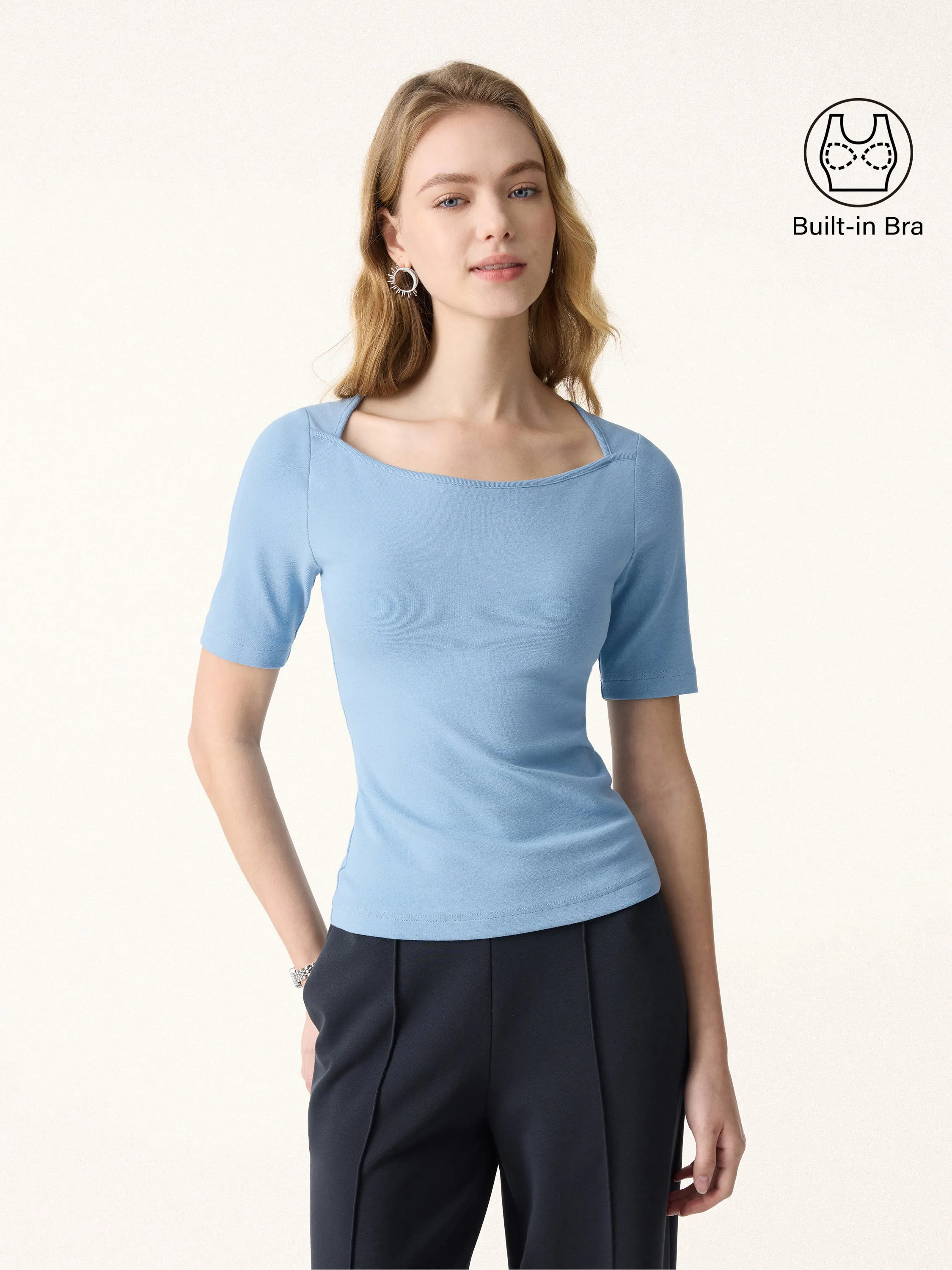 Cotton Lyocell Scoop Neck Short Sleeve Brami sold by OGLmove