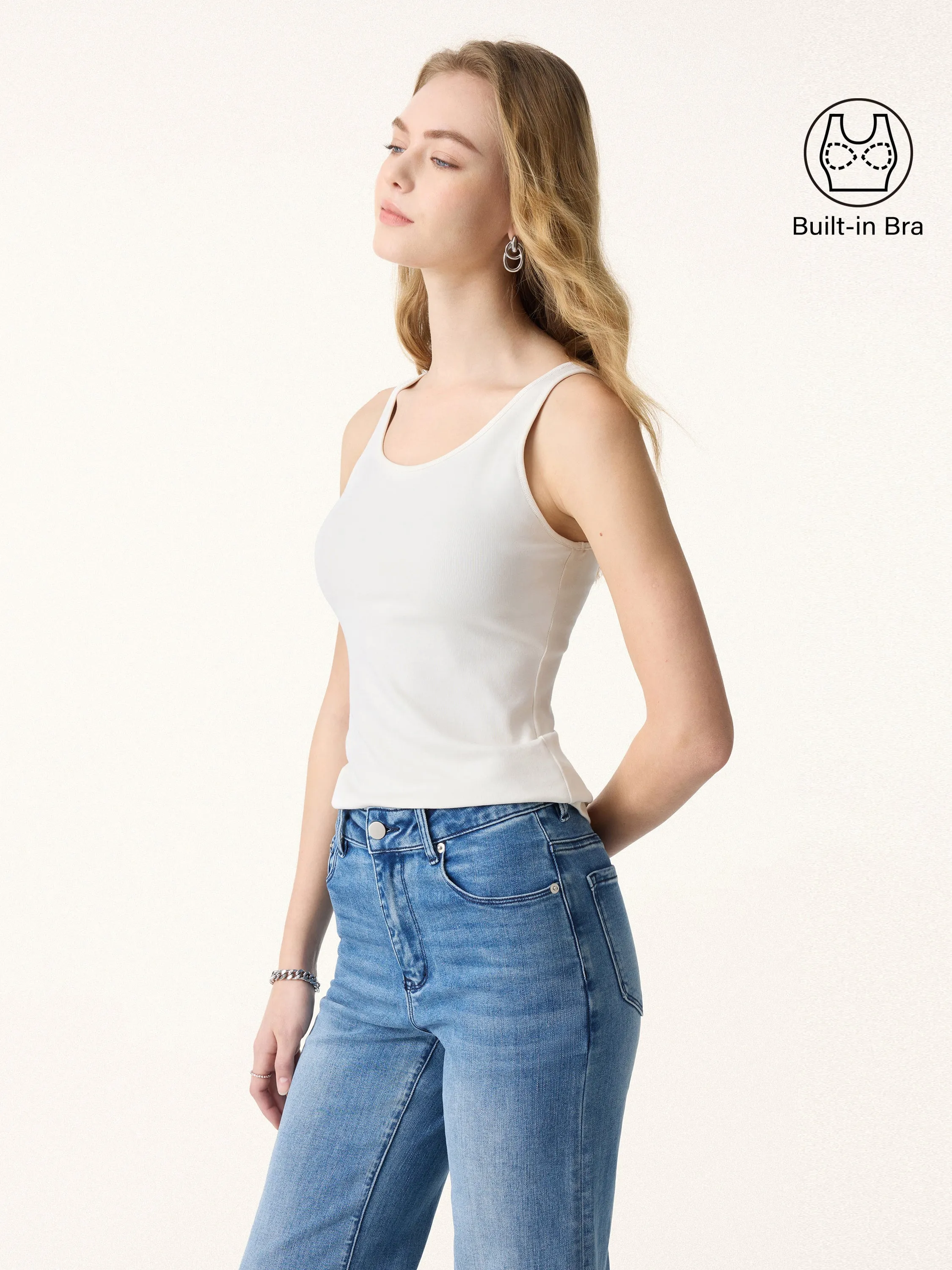 Cotton Lyocell U-Neck Brami Tank sold by OGLmove product image thumbnail 5