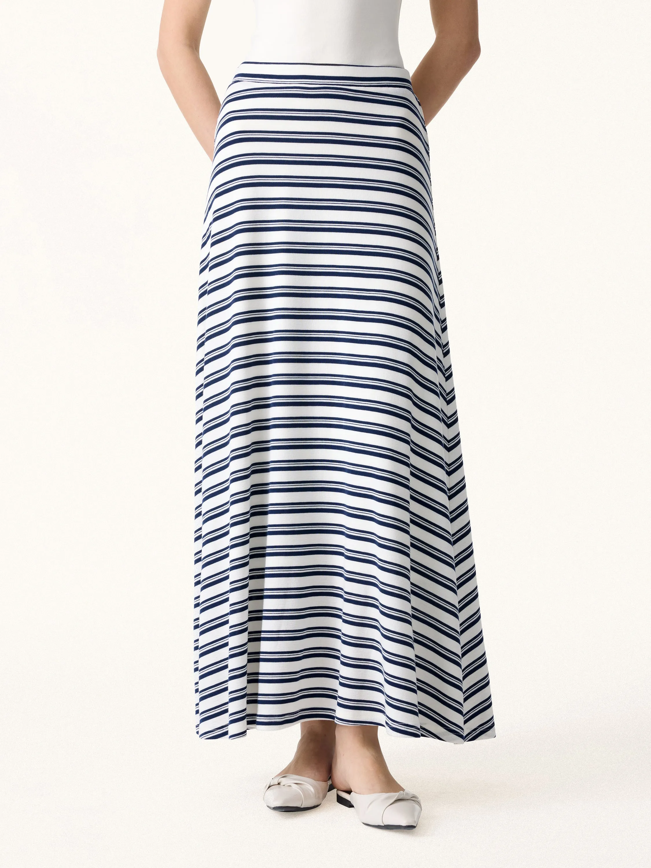 Lyocell Wool Anti-Wrinkle A-Line Circle Maxi Skirt sold by OGLmove product image thumbnail 4