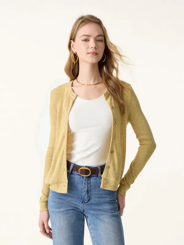 Relaxed Fit Round Neck Button Front Cardigan sold by OGLmove