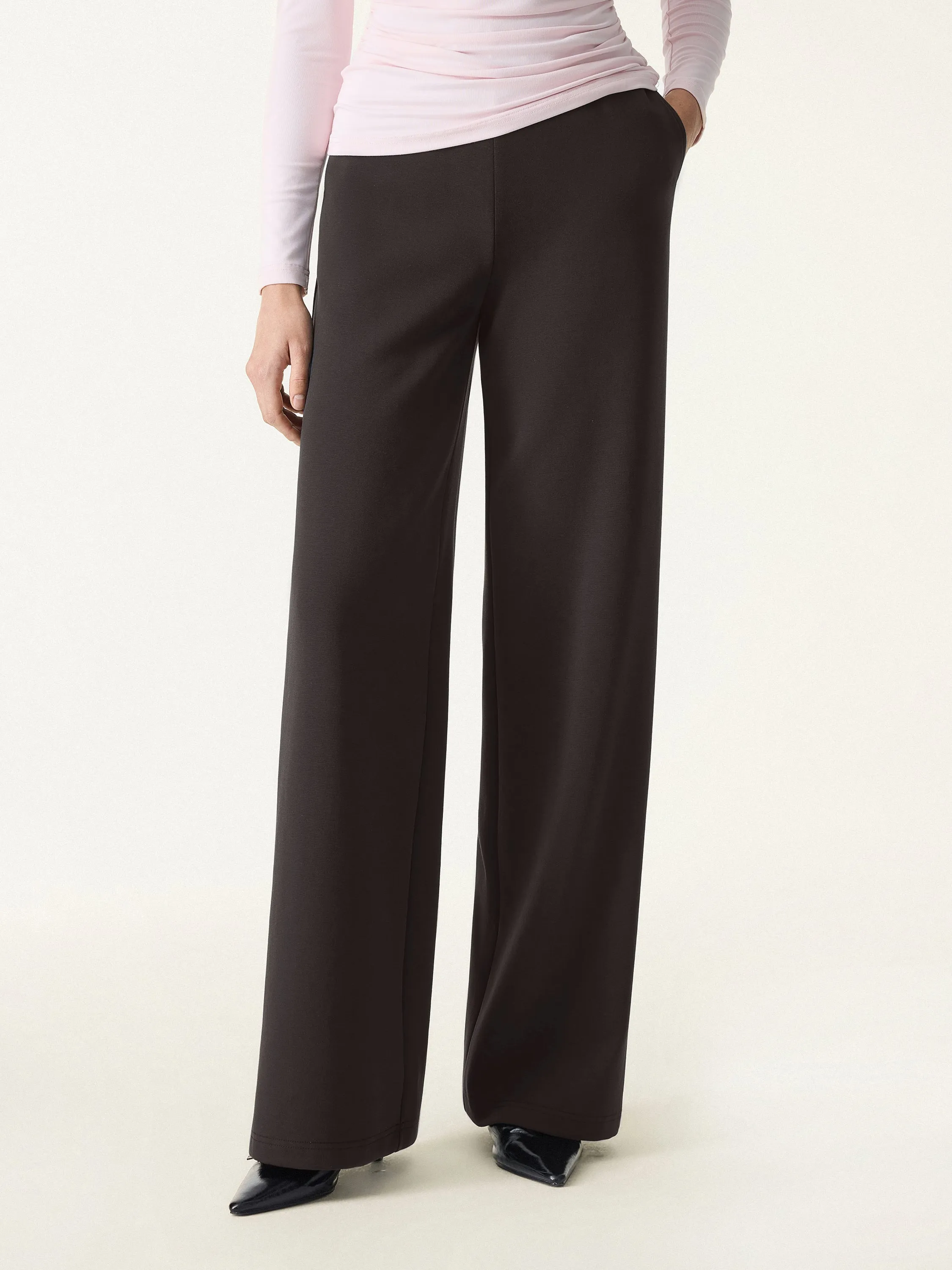 Stretch Cotton Blend Mid Rise Straight Leg Pants with Pockets sold by OGLmove
