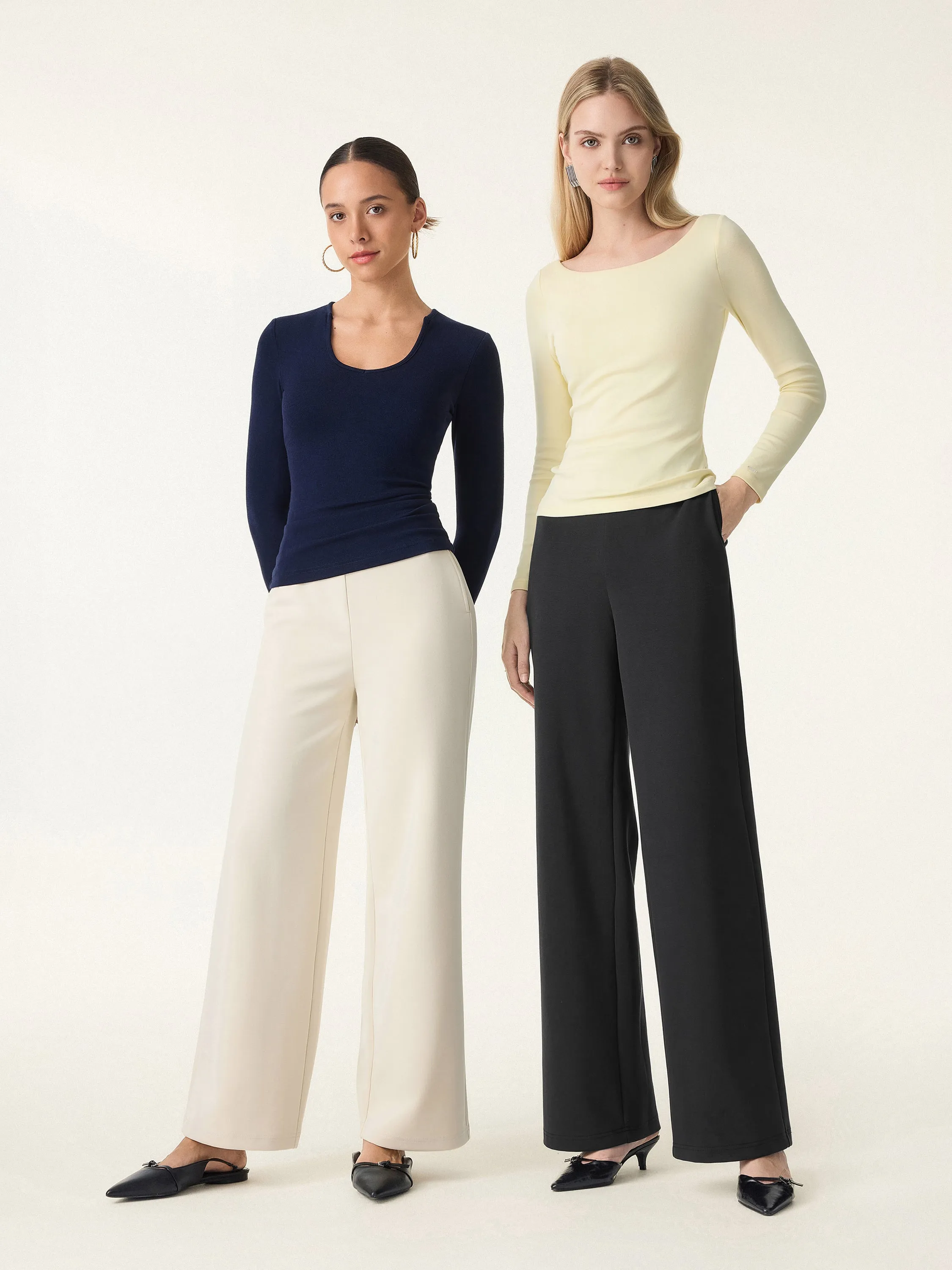 Stretch Cotton Blend Mid Rise Straight Leg Pants with Pockets sold by OGLmove product image thumbnail 2