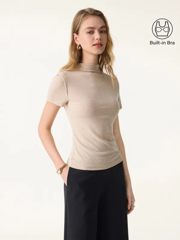 Lyocell Wool Mockneck Short Sleeve Brami sold by OGLmove