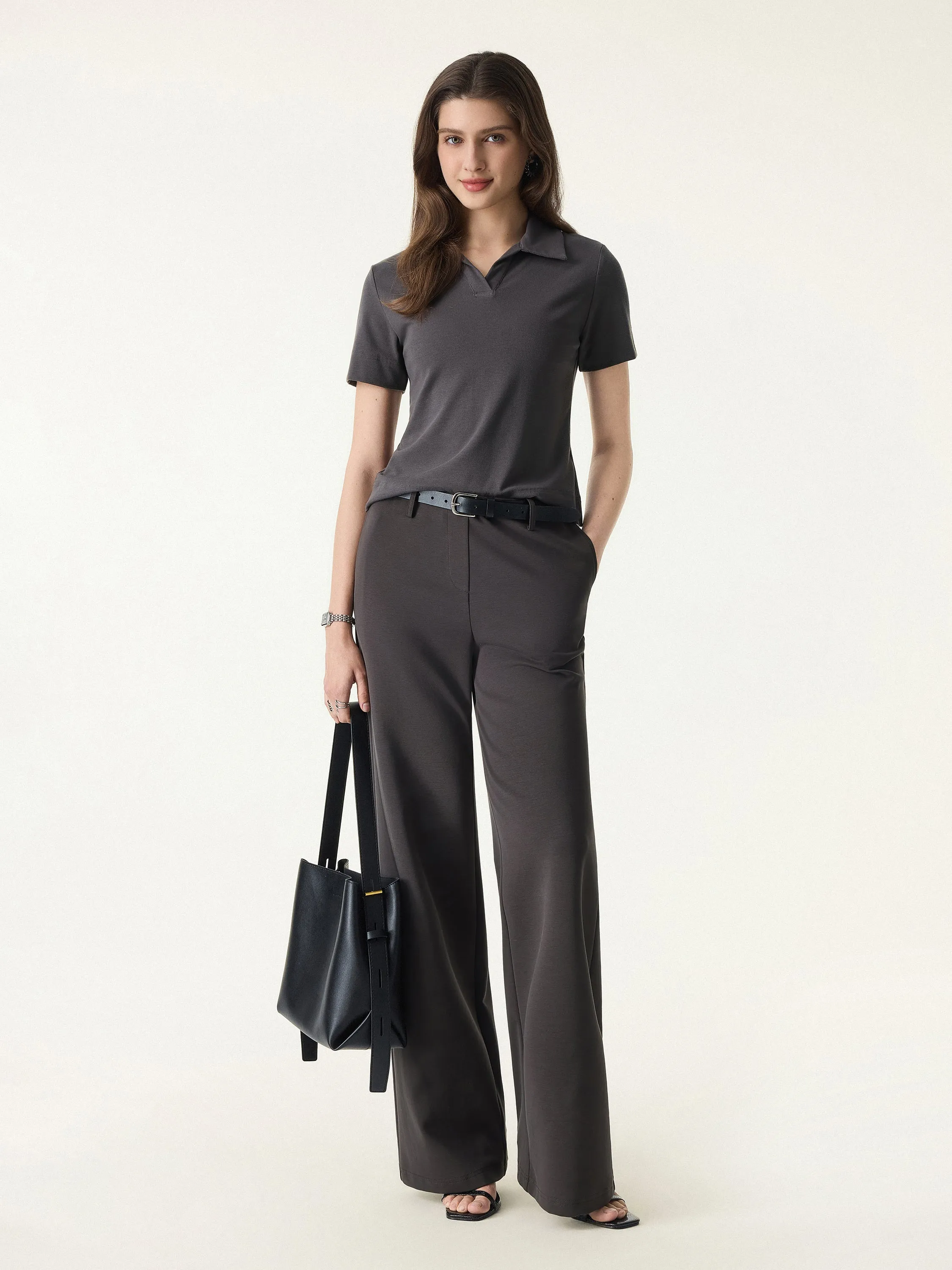 Soft Lyocell Wool Polo Neck Short Sleeve Top sold by OGLmove product image thumbnail 2