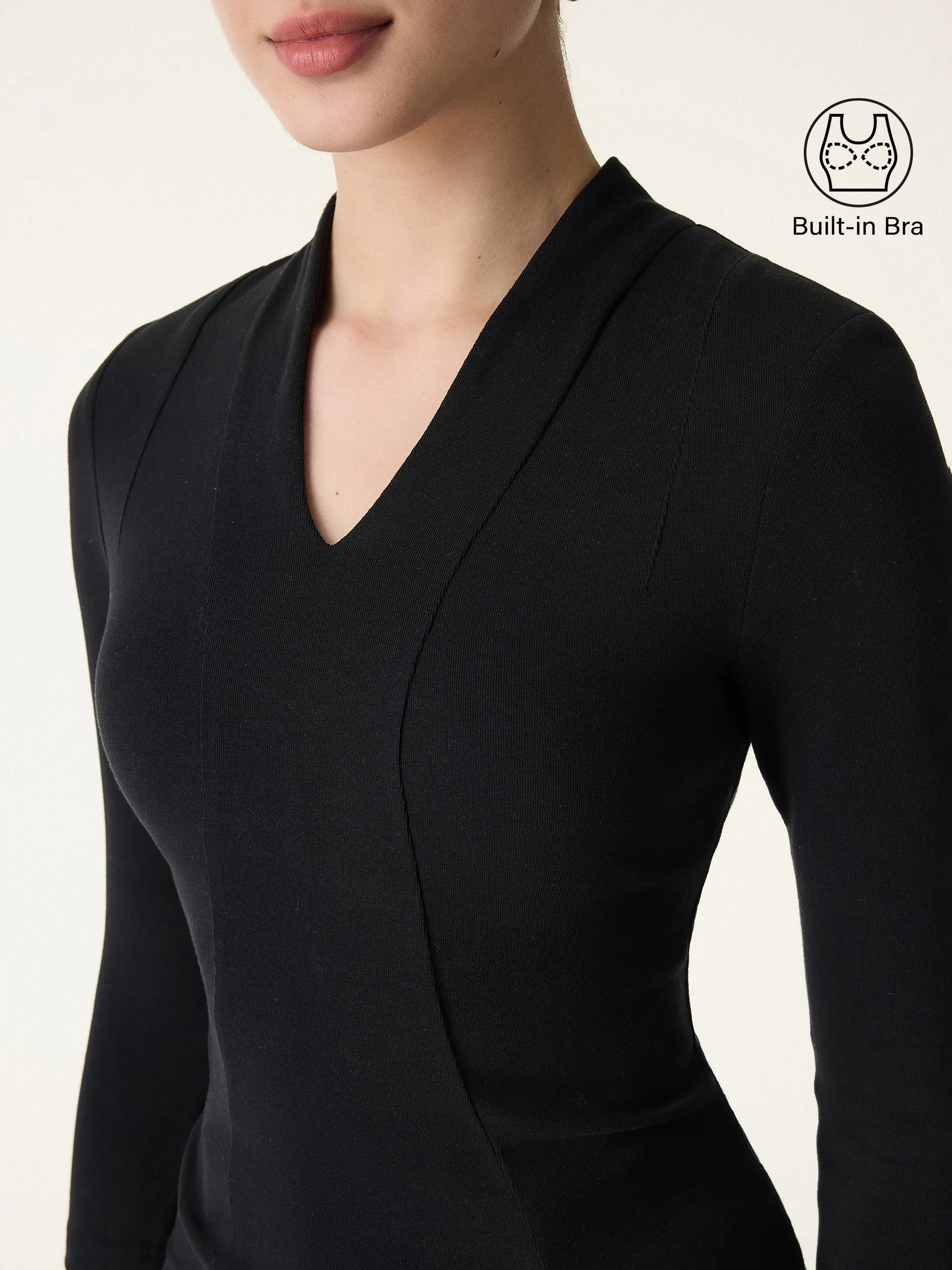 Cotton Lyocell V-Neck 3/4 Sleeve Brami sold by OGLmove product image thumbnail 2