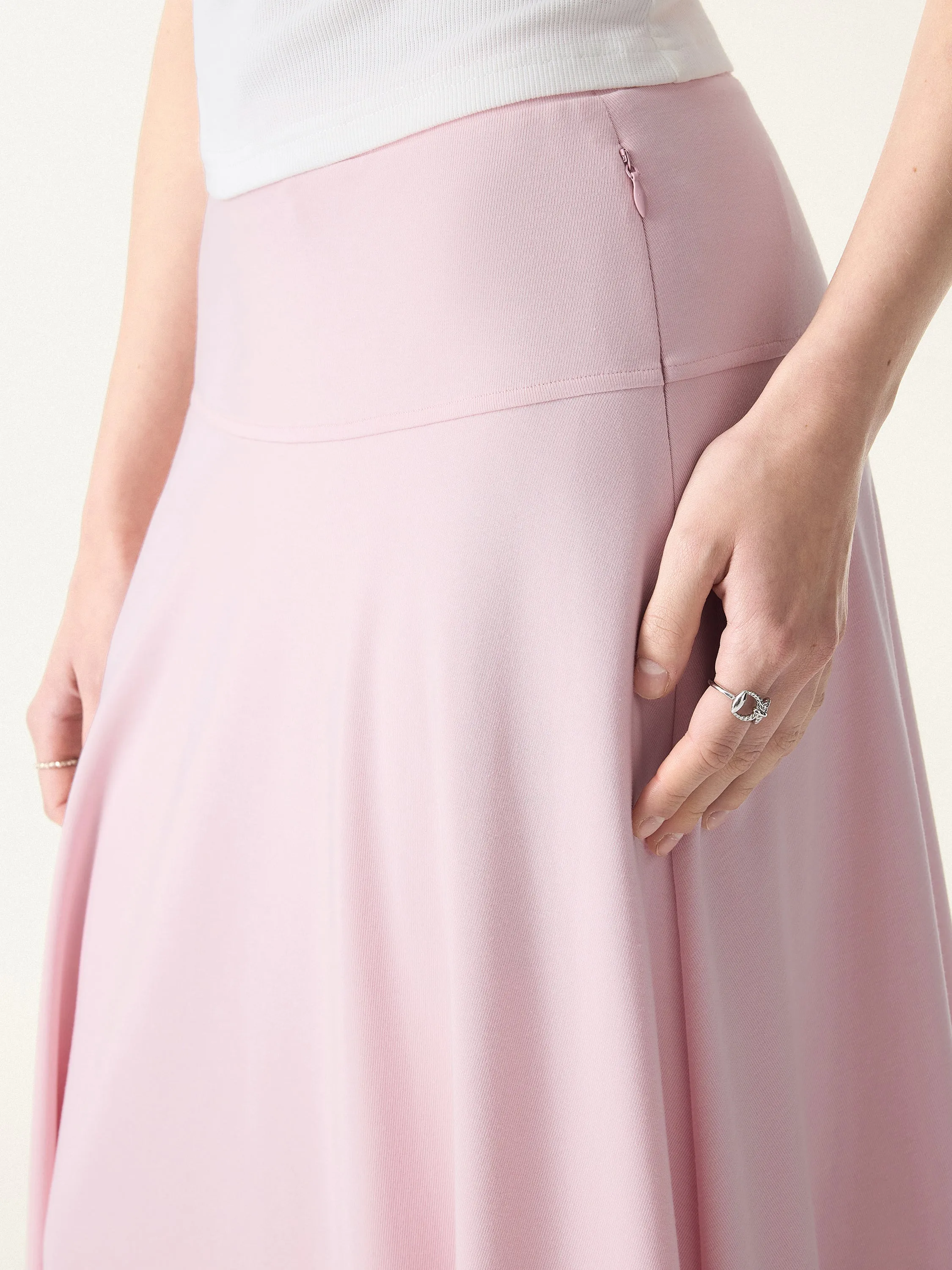 Mid Rise Flare Circle Midi Skirt with Pockets sold by OGLmove product image thumbnail 4