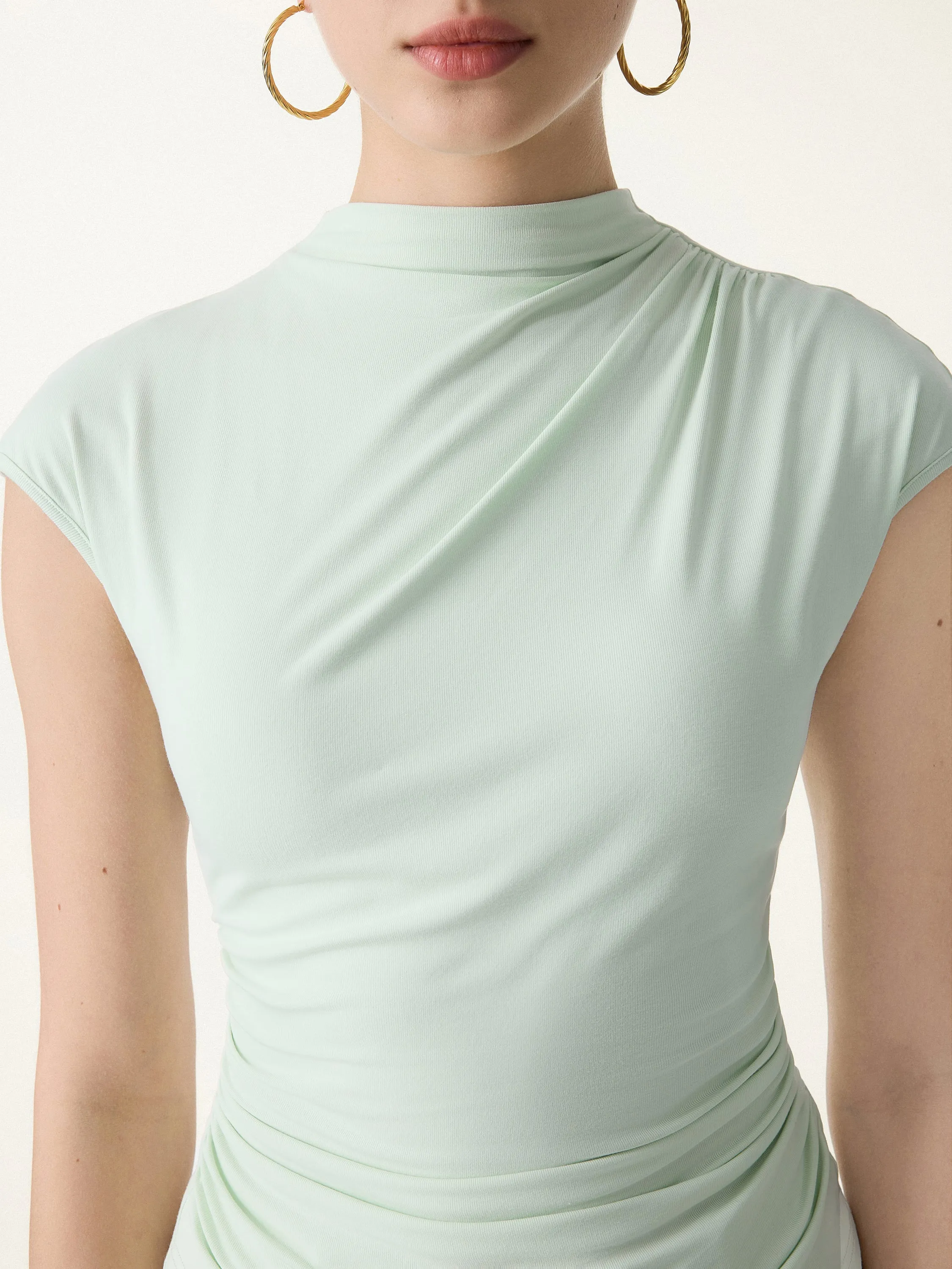 SkinKiss Mockneck Ruched Cropped Bra Top sold by OGLmove product image thumbnail 2