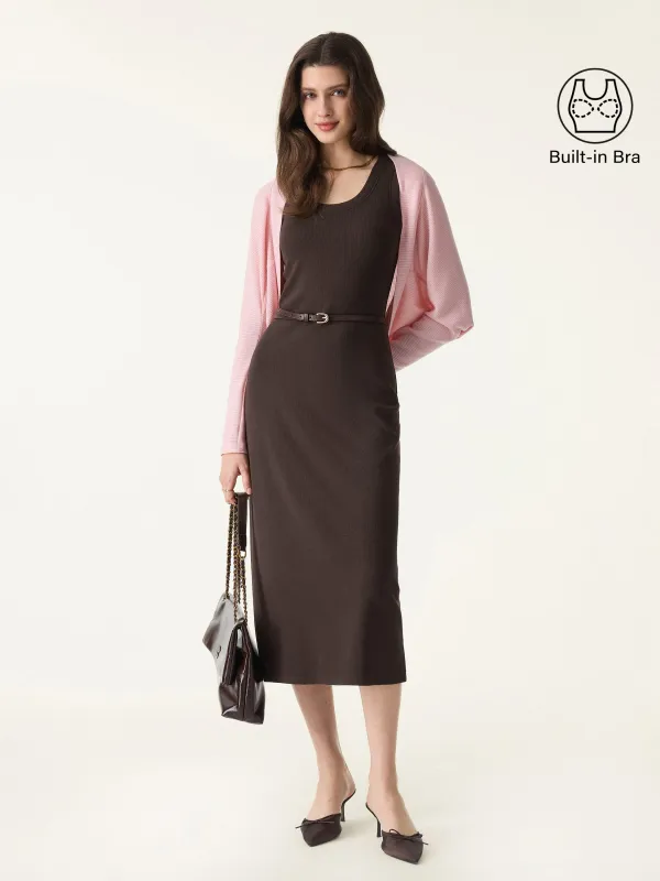 Cotton Viscose U-Neck Midi Brami Dress sold by OGLmove