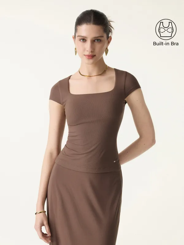 SkinKiss Square Neck Cap Sleeve Cropped Brami sold by OGLmove