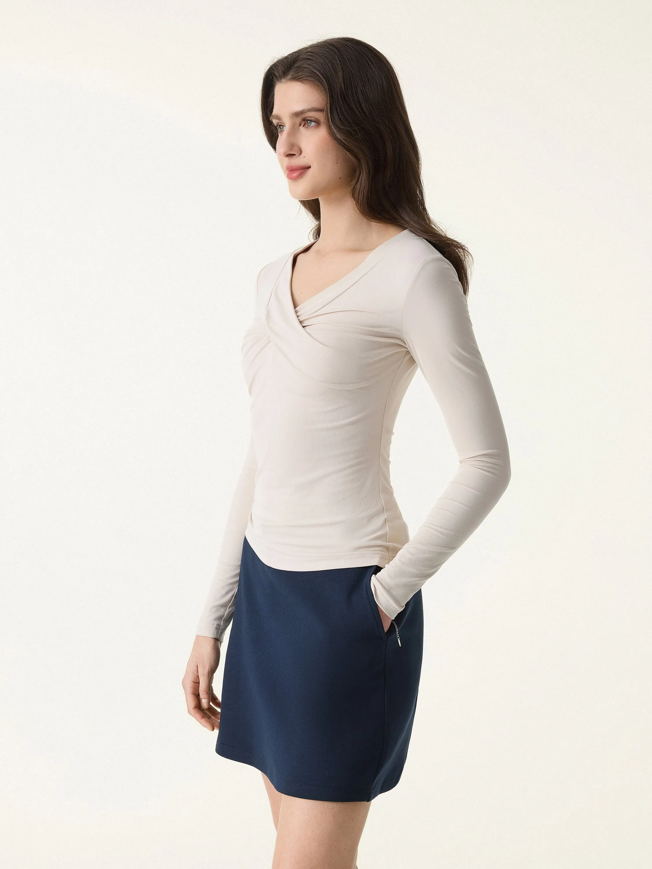 SkinKiss Twisted V-Neck Long Sleeve Top sold by OGLmove product image thumbnail 4