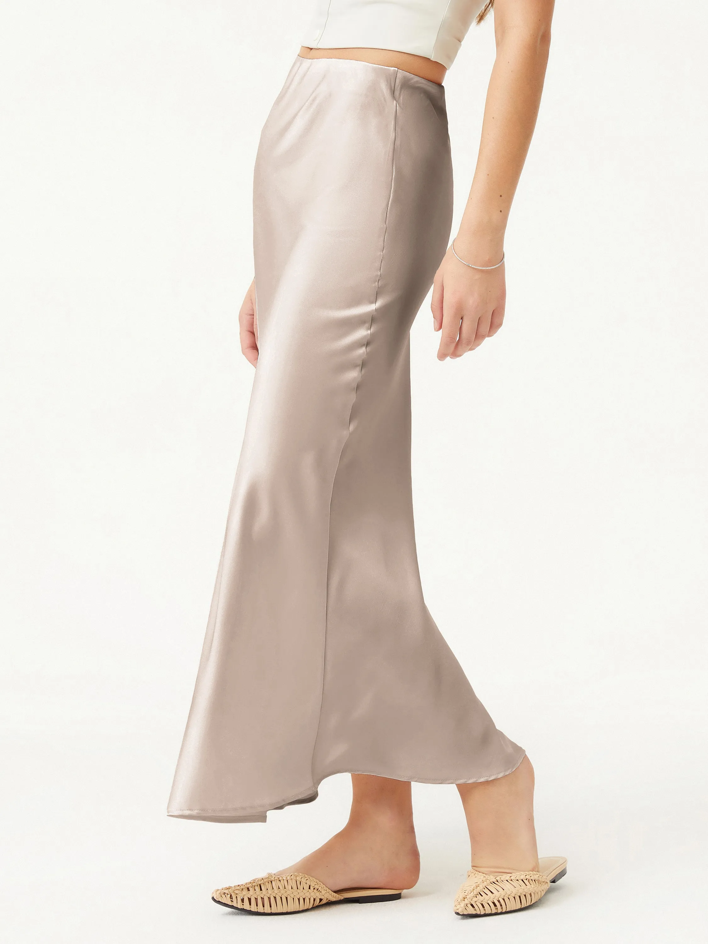 Silk-Like Bias-Cut Maxi Skirt sold by ogl move product image thumbnail 5