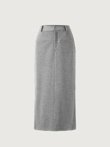 Cashmere-like Side Slit Midi Skirt sold by ogl move